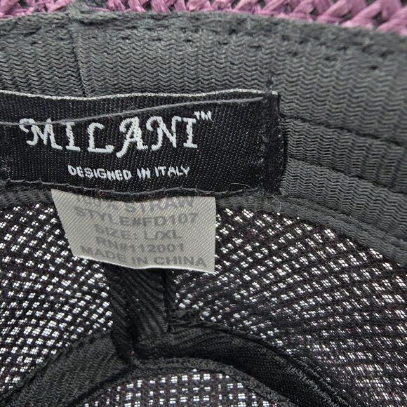 Men’s Milani Designed in Italy 100% Straw Hat Size L/xl Purple Brand New - Picture 5 of 6